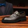 Sapatos de Couro Estilo Britânico para Homens, Couro Genuíno, Novo Modelo 2026, Slip-On Formal de Negócios, Sapatos Masculinos de Couro Genuíno de Alta Qualidade com Solado Grosso Aumentador de Altura
