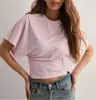 Camiseta de Verano 2025 Transfronteriza Europea y Americana de Cuello Redondo y Mangas Murciélago Nueva Simple Versátil Color Sólido para Mujer Amazon