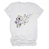 Amazon eBay Estación Independiente Moda Personalidad Nueva Moda para Mujer Tijeras Corazón Hilo Diente de León Cuello Redondo Manga Corta Camiseta