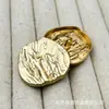 Botones metálicos plisados irregulares para trajes, abrigos de lana tejidos, botones decorativos simples y versátiles cosidos a mano