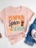 Camiseta de Otoño de Halloween para Mujer Cuello Redondo Acción de Gracias