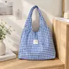 Bolso tote de cuadros estilo coreano, corte holgado, gran capacidad, perfecto para que los estudiantes lo usen para la escuela o el trabajo, y como bolso casual para el día a día