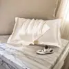 Fronha de Seda Cor Sólida de Verão, Fronha de Gelo de Seda, Fronha de Beleza Tencel, Par, Capa de Travesseiro Única para Casa
