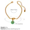 Pulsera Nudosa de Acero Inoxidable Chapado en Oro de 18 Quilates con Colgante de Letra Redondo de Colores Estilo Dulce y Fresco Personalizado Europeo y Americano Joyería para Manos Dopamina