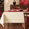 2026 Mantel Rojo Nuevo Impermeable y a Prueba de Aceite Mantel que No se Lava Decoración de Año Nuevo Atmósfera Festival de Primavera Mantel para Mesa de Café