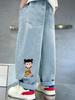 Jeans para niño Primavera 2025 Nuevo Infantil Guapo Grande Infantil Primavera y Otoño Suelto Combinable Moderno