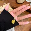 Accesorios para bricolaje de la tienda Puzuo Gold: Collar Colgante de Conejo Pequeño en Oro Cepillado, Cadena para Clavícula Linda Única de Dibujos Animados