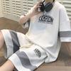 Traje Waffle para Gordo 8XL para Hombre Verano Nuevo Estilo Juvenil Manga Corta Shorts Conjunto de Dos Piezas Casual Deportivo de Moda para Hombre