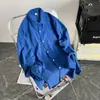 Camisa de Algodão e Linho Estilo Japonês Bonita Masculina Manga Longa Moda Fashionável de Hong Kong Jaqueta Solta Casual Camisa Básica de Casal Primavera e Outono