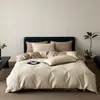 Novo conjunto de cama de luxo e alta qualidade, espesso, 100% algodão acetinado, com quatro peças: lençol de cima, lençol com elástico e fronhas