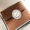 Pendientes Exquisitos de Huevo de Paloma de Gama Alta, Nuevo Conjunto de Perlas Naturales para Mujer, Anillo, Pendientes y Colgante de Alta Gama con Circonita Completa