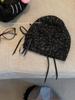 Gorro de lana con lazo de lentejuelas y estrellas para niños, gorro de punto pequeño para el frío, para otoño e invierno.