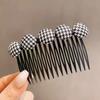 Nuevo Pinza para el Cabello con Flequillo de Pata de Gallo a Cuadros Blanco y Negro Peine para Peinar Hacia Atrás Cabeza Pinza para Cabello Roto Estilo Coreano Flequillo Versátil Elegante