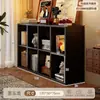 Estante de Livros de Madeira Maciça Selecionada Cuidadosamente para Lado de Sofá, Armário Estilo Vintage, Armário de Chão, Rack de Armazenamento com Divisórias, Estante de Livros, Armário Lateral Tudo-em-Um