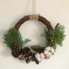 Kit de Manualidades Navideñas Estilo Rústico Americano, incluye materiales para hacer coronas, adecuado para jardines de infancia, floristerías y decoraciones de puertas interiores