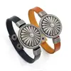Pulseira de Couro com Vários Padrões Vintage em Estoque Estilo Punk Europeu e Americano Fecho de Liga Metálica Desgastada Pulseira de Couro Joias Masculinas