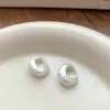 Estilo Minimalista Retro Francês Elegante Celebridade da Internet Metal Escovado de Alta Qualidade Brincos Ovais em Forma de Gota Argola para Mulheres