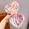 Anillo de Dibujos Animados con Piedras Preciosas para Niños Caja de Regalo Anillo para Niña Juguete de Joyería para Jugar a Vestirse Set de Regalo