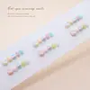 30 piezas de uñas cortas para niños en colores macarrón, pegatinas de uñas de dibujos animados dulces y lindas, arte de uñas para bebés removible y ponible