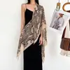 Xale Retrô Americano com Estampa de Leopardo para Mulheres, Estilo Old Money de Verão, Lenço de Moda de Luxo Leve, Lenço de Seda de Leopardo de Alta Qualidade