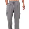 Otoño 2025 Pantalones Casuales Transfronterizos de Pana para Hombre Pantalones Casuales Transpirables de Pierna Ancha Multibolsillos Rectos