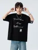 Nueva Moda 250g Estampado de Letras Americanas Manga Corta Verano Sensación de Hielo Marca de Tendencia Camiseta Unisex Versátil Elegante