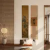 Ver las Montañas, Estética de la Dinastía Song, Pinturas Colgantes del Vestíbulo, Caligrafía y Pintura de Paisaje Zen para la Sala de Té, Pinturas Decorativas para la Sala de Estar, Pinturas en Rollo de Cortina de Bambú