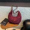Bolso de Remaches de Gamuza Transfronterizo para Mujer de Gran Capacidad 2025 Nuevo Otoño e Invierno Retro de un Solo Hombro Cruzado para Viaje Bolso Dumpling