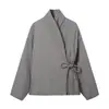Comercio Exterior al por Mayor Otoño 2025 Nuevo Moda Femenina Estilo Europeo y Americano Casual Kimono de Doble Botonadura Abrigo para Mujer