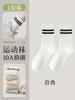 Calcetines Blancos para Mujer de Algodón Puro hasta Media Pantorrilla Verano Delgados Ins Calcetines Deportivos de Rayas para Mujer de Moda para Correr Bádminton