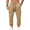 Pantalones deportivos tipo jogger elásticos con cordón, multibolsillos, transfronterizos, para hombre, estilo ropa de trabajo, 2026