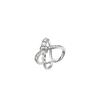 Anillo de Cruz de Circonita de Diamante Completo de Doble Capa con Perla Moda Japonesa y Coreana Nudo Celebratorio de Internet Anillo Abierto para Dedo Índice para Mujer Estilo Frío