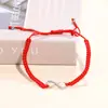Pulsera de Pareja Cruzada Europea y Americana para San Valentín de 8 Caracteres, Juego de Pulseras Tejidas Ajustables con Símbolo Infinito para Mujeres