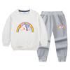 Suéter de algodón para niñas con unicornio conjunto de otoño 2022 Primavera y Otoño nuevo para niña pequeña estilo coreano deportivo dos piezas