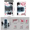 Adesivos de Halloween com Atmosfera Assustadora, Pegadas de Mãos Manchadas de Sangue, Adesivos de Vidro de Fantasma Feminino, Decorações para Festa de Halloween, Adesivos Estáticos de Ceifador Manchas de Sangue