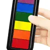 Tira de Almohadilla de Tinta Siete Colores para Graffiti Infantil Pintura de Dedos DIY Almohadilla de Tinta Diario Sello de Goma Tinta Colorida