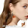 Pendientes Acrílicos Transfronterizos de Mono Pequeño Abrazado Estilo Plano Europeo y Americano Versátiles Nuevos Pendientes Estampados Moda Diaria 2D