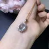 Pingente de semente de uva natural, cristais limpos, prata 925 finamente trabalhada para cravar a pedra principal, pingente luminoso 9*11mm
