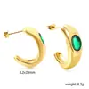 Pendientes de Acero Inoxidable de Alto Gama con Forma de C, Estilo Coreano de Moda, Pendientes de Acero Inoxidable de Moda de Nicho para Mujer, Pendientes Chapados en Oro de 18 Quilates al por Mayor