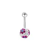 Clavo de Ombligo con Forma de Corazón de Ópalo Diamante de Barro de Acero Inoxidable Estilo Europeo y Americano Anillo de Ombligo con Lazo Súper Atrevido Perforación Comercio Exterior