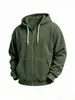 Jaqueta com Capuz e Zíper de Veludo de Manga Longa Outono Inverno Europeia e Americana Masculina Casual Solta Roupas Masculinas Hoodie
