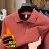 Nuevas Camisas Polo de Invierno para Hombre con Cuello de Solapa y Forro de Felpa para Hombres Jóvenes y de Mediana Edad, Tops Gruesos y Cálidos para Hombre