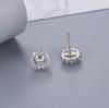 Nuevos aretes de botón de girasol de lujo ligero para mujer estilo coreano temperamento de moda ocho corazones y ocho flechas cuatro garras aretes joyería fábrica venta al por mayor