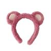 Diadema de Oso con Fresas Linda Diadema de Peluche Pinza para el Pelo de Oreja de Dibujos Animados Pinza para el Pelo de la Cara de Mujer Pinza para el Pelo Accesorios para el Cabello de Otoño e Invierno