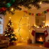 Decoraciones colgantes de interior LED de arte en hierro, un imprescindible para Navidad, Decoración de ambiente, Iluminación blanca cálida, Viene con un gancho para colgar en la pared