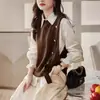 Colete de Tricô Fashion Casual 2026 Primavera e Outono Tendência Estilo Celebridade da Internet Emagrecedor e Rejuvenescedor Colete de Tricô Top