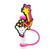 Nuevo Estilo Tapa de Pajita Manga de Succión Tapón Antipolvo de Silicona Pajita de Fiesta Hebilla Decorativa Clip Marca de Letra Personalizada Productos Transfronterizos