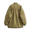 Nueva chaqueta abrigo bomber de algodón de color liso con cuello alto y cremallera, estilo Y2K moderno y holgado, venta al por mayor