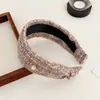 Diadema Ancha a Cuadros con Bloques de Color Estilo Chanel para Mujer, Pasador de Terciopelo Rojo, Diadema que Aumenta la Altura, Diadema Tejida de Otoño e Invierno