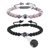 Pulsera Proyectora 100 Idiomas Europa y América Transfronteriza Te Amo Piedra Volcánica de 6 mm Turquesa Blanca Pulsera de Pareja